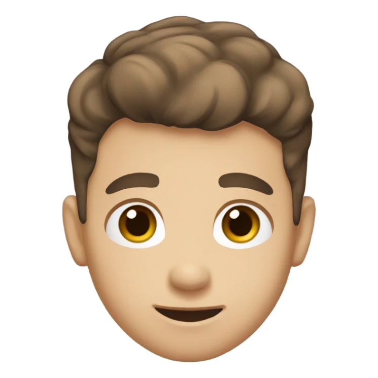 Boy, brown hair, fade hair, beard white mustache, thick eyebrows  sticker
