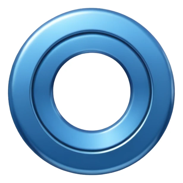 blue ring-shaped metallic object with a small hole in the middle sticker