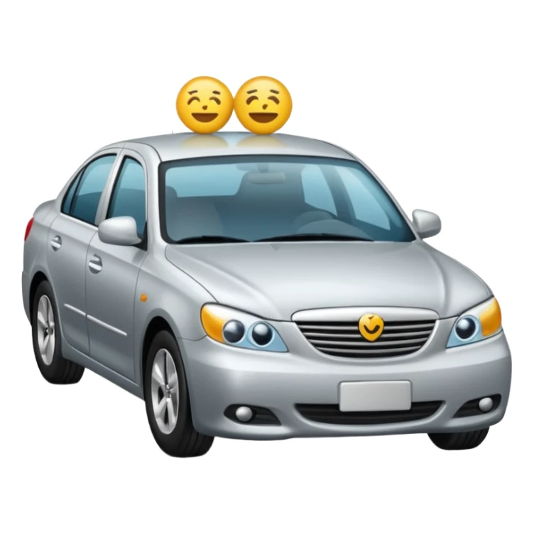 car in middle traffic lane emoji sticker