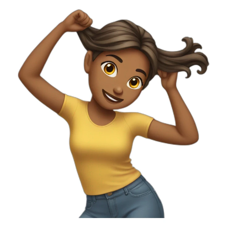 girl twirling hair sticker