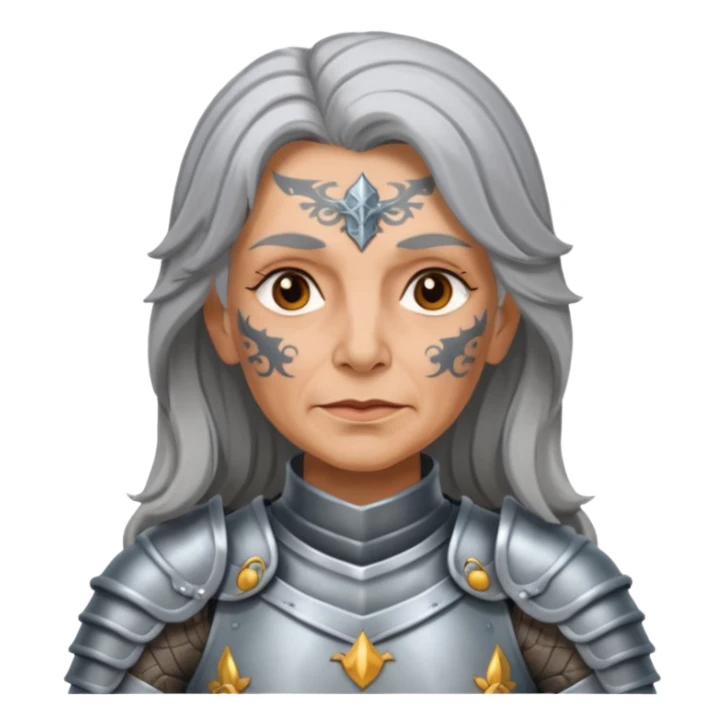 Elderly Tattooed Knights female, with long hair sticker