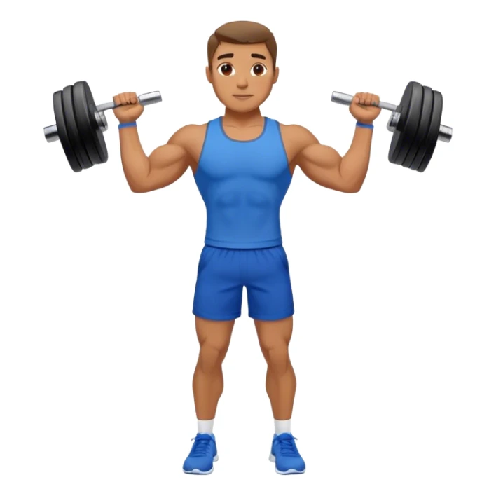 man with blue shorts doing dumbbell lateral-raise (T-pose) side-deltoid exercise sticker