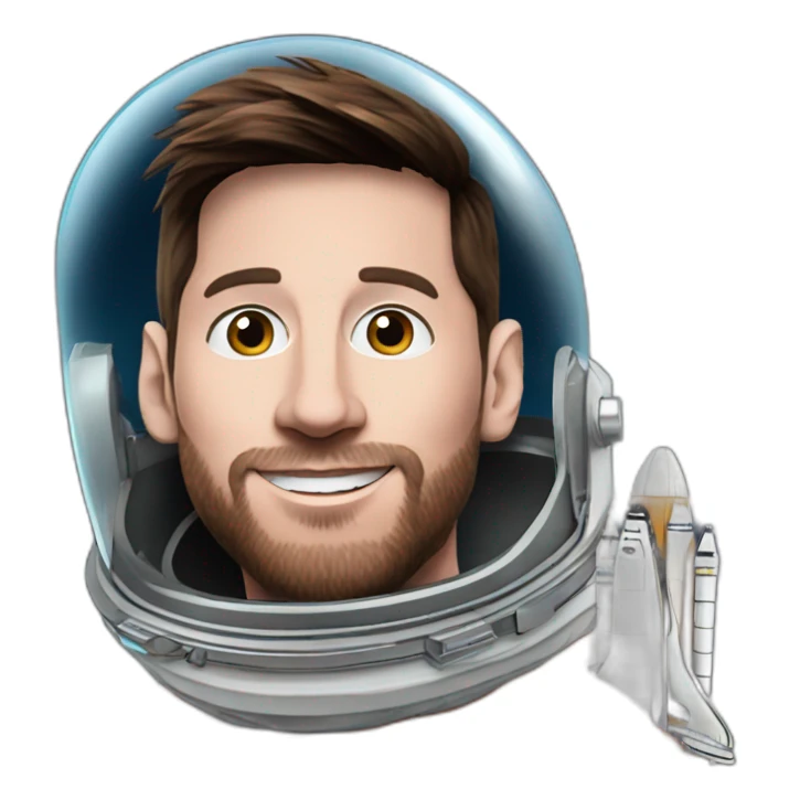 Messi als astronaut im weltall sticker