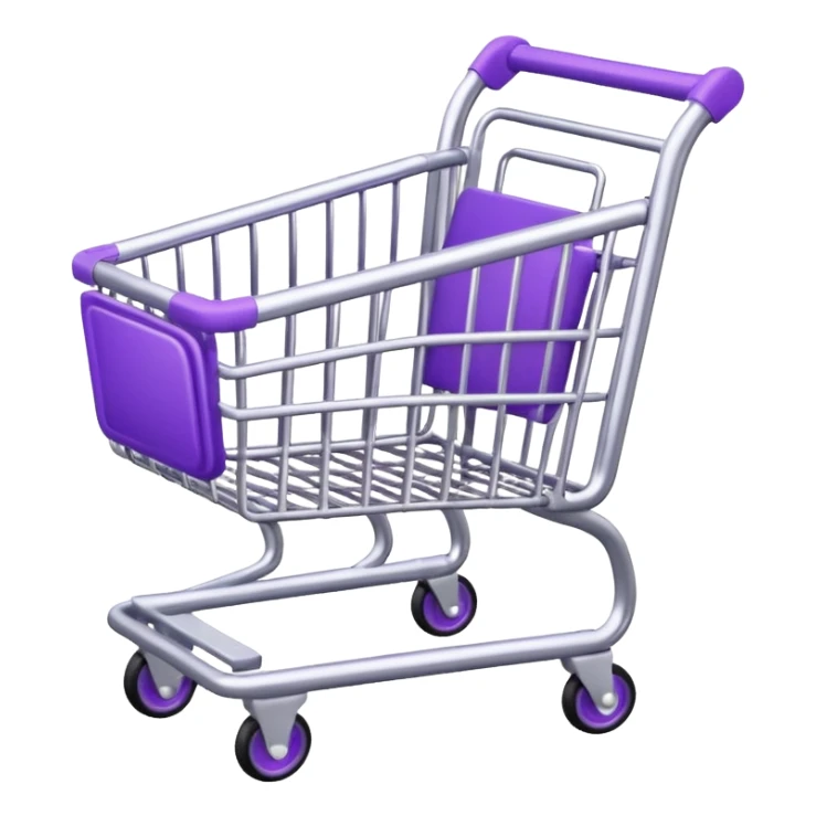 purple and silver shopping cart sticker