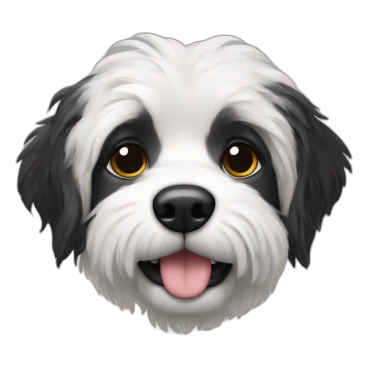 Chien noir et blanc poilue sticker