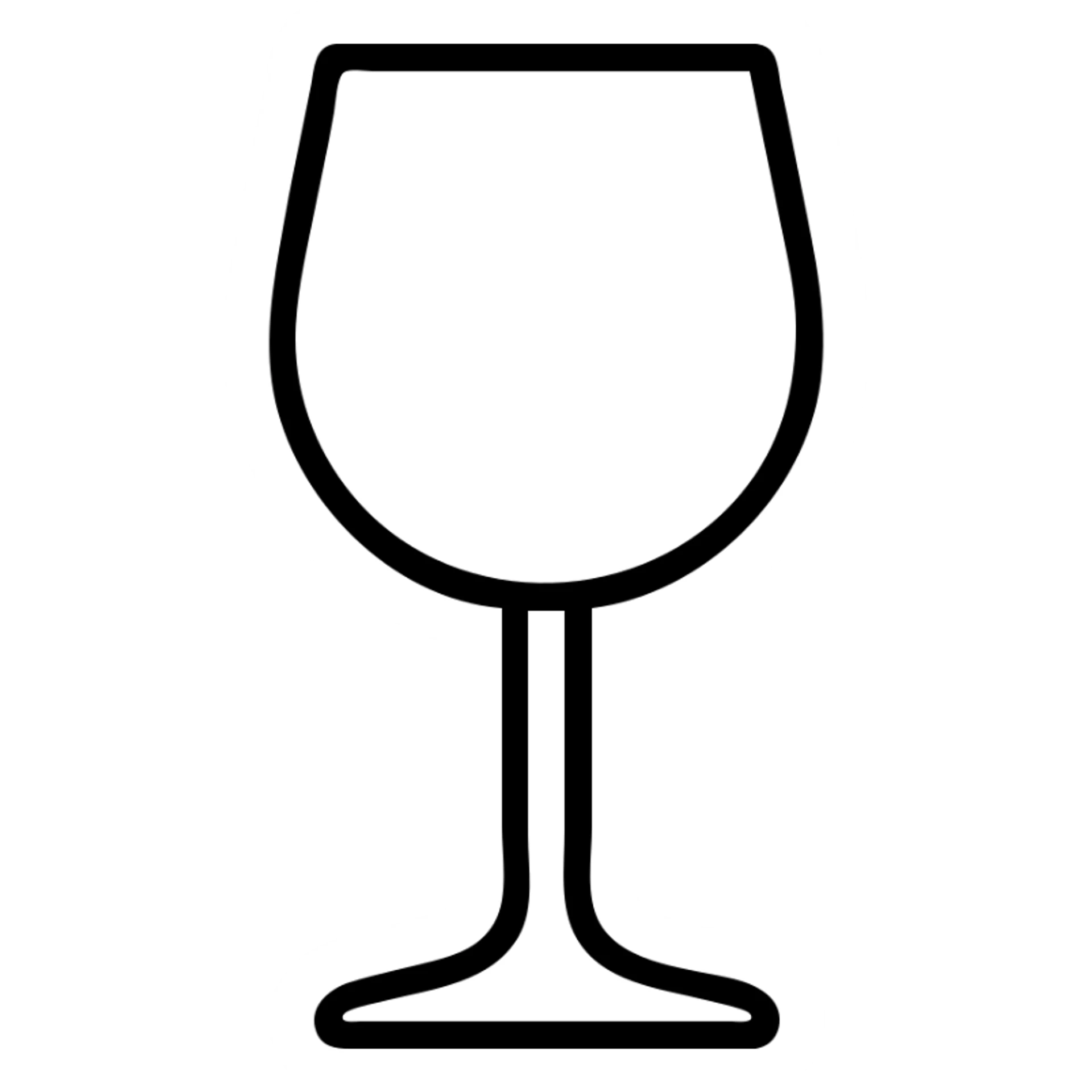 A simple wine glass, outline only sticker