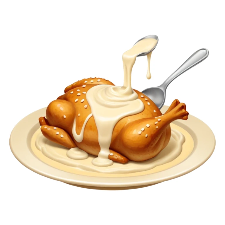 Make a emoji of cream on chicken sticker
