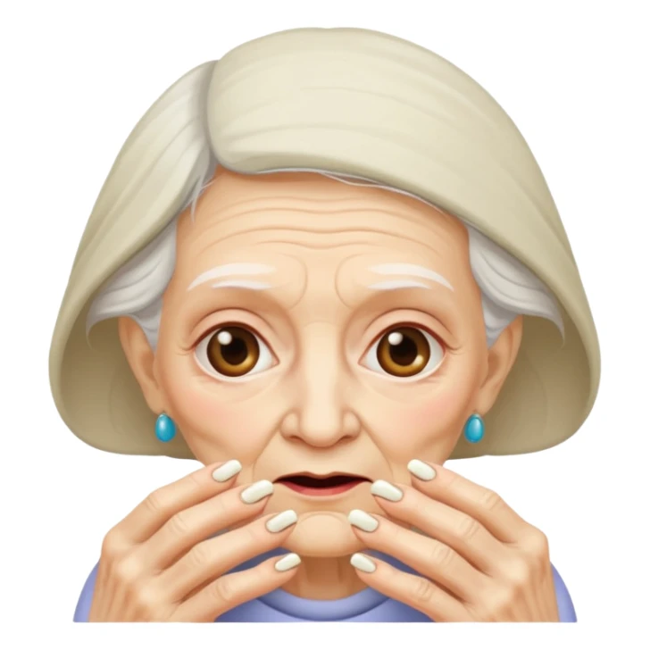 Old woman toenail fungus sticker