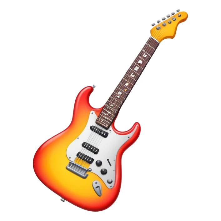 electric rock guitar, vibrant colors sticker