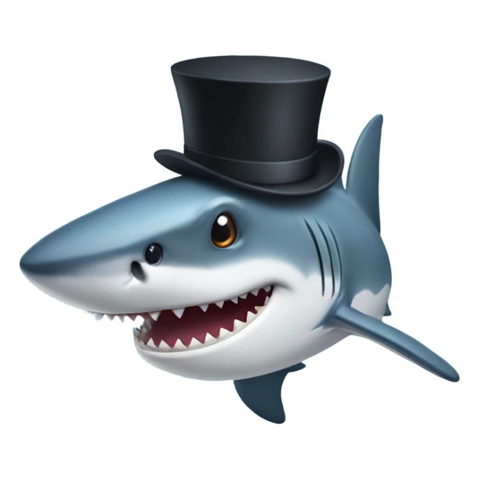 Shark with a top hat sticker