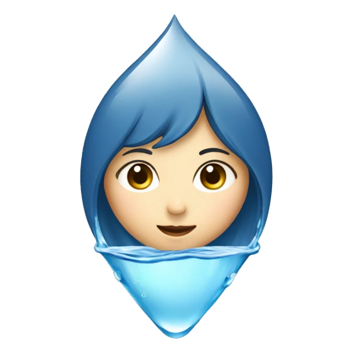 water drop with japanese woman face sticker