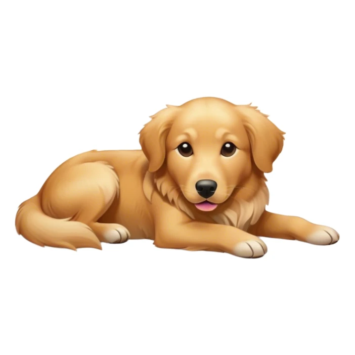 Golden retriever mix laying down in the sun light  sticker
