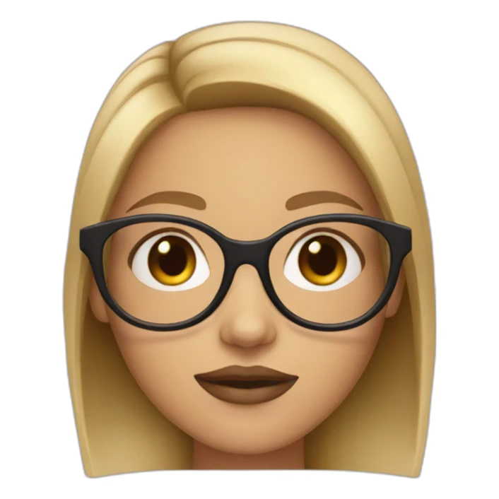 Girl with in large McQueen glasses sticker