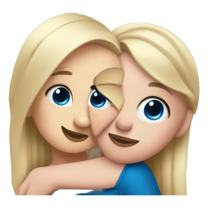 Pig hugs blonde women with blue eyes sticker