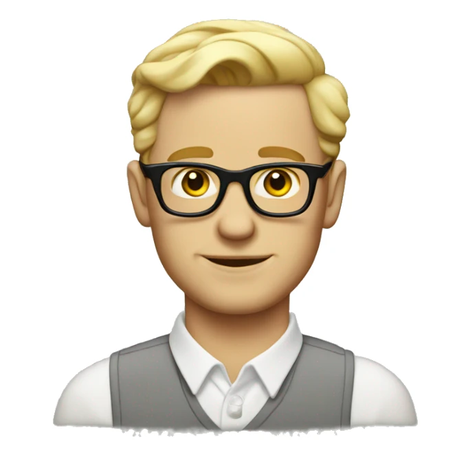 white Man 50s with glasses so in love sticker