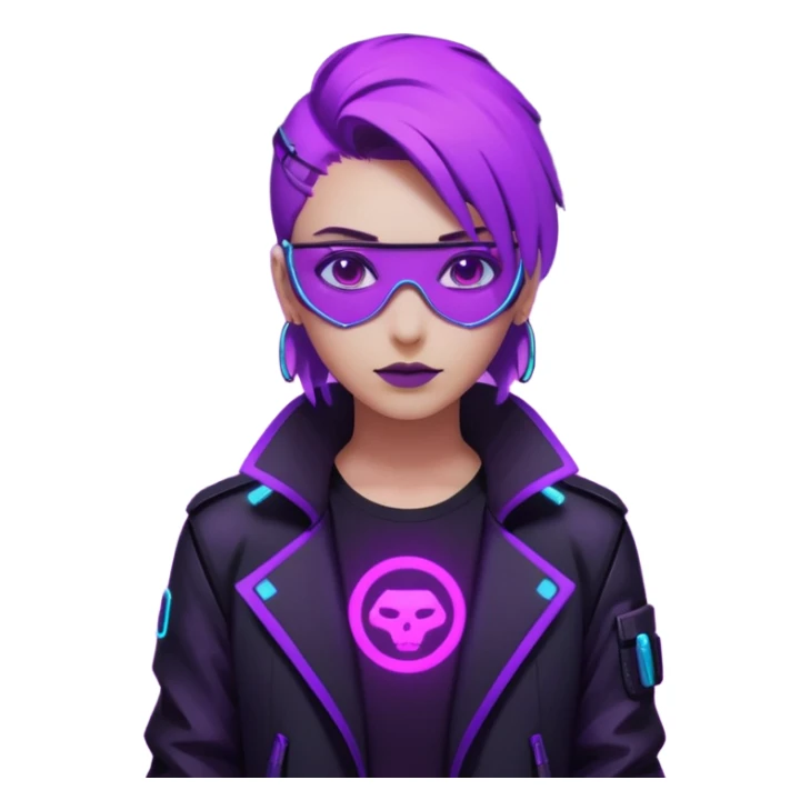 neutre gender neon cyberpunk light purple  sticker