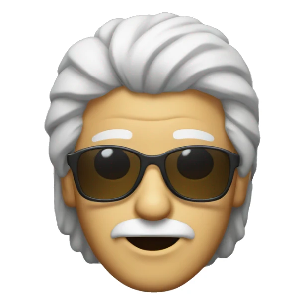 old man with mullet hair and sunglasses sticker