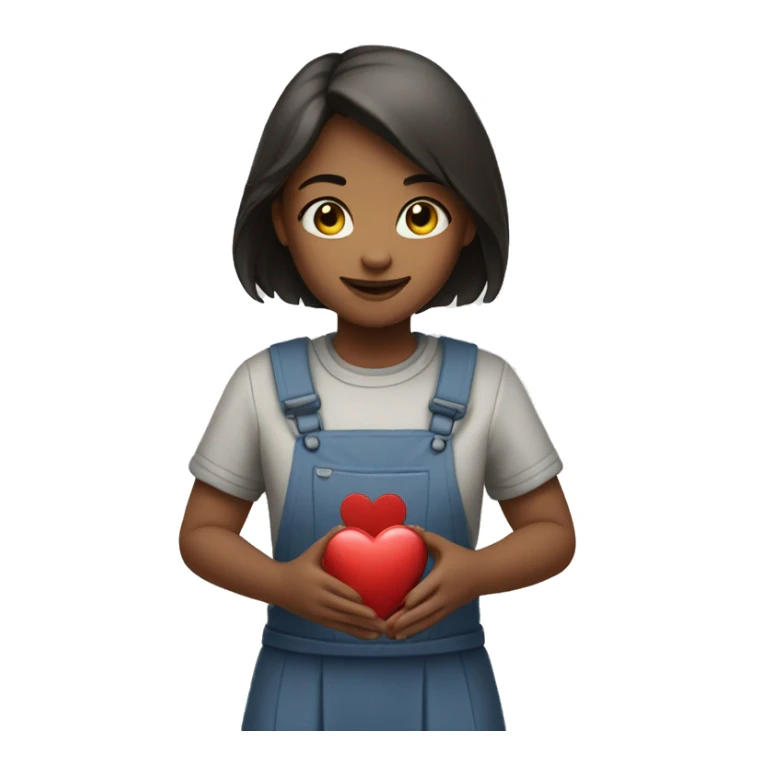a blomce girl giving a heart sticker