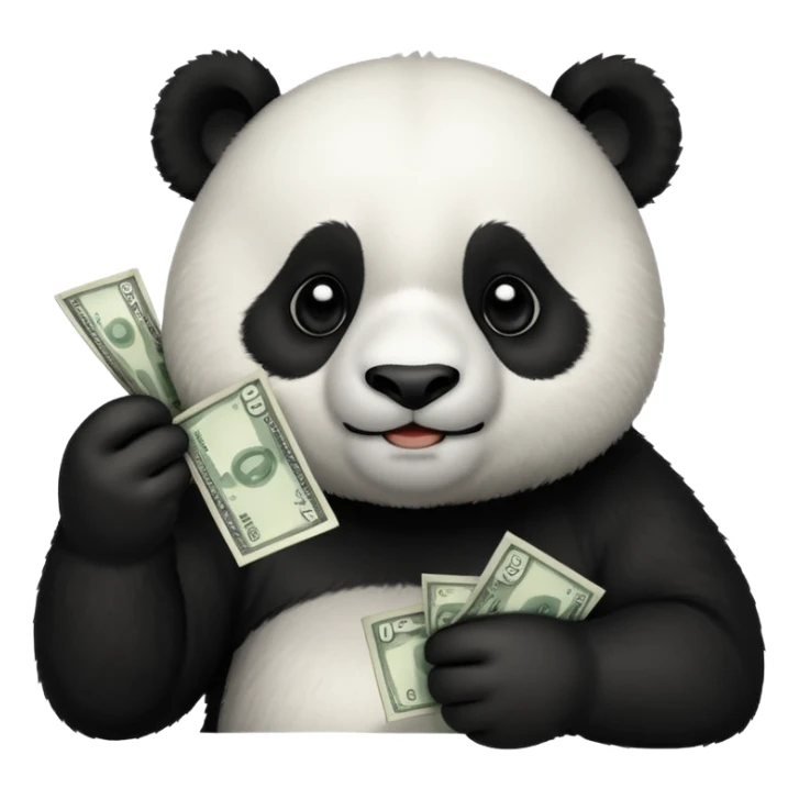 Panda eat money sticker