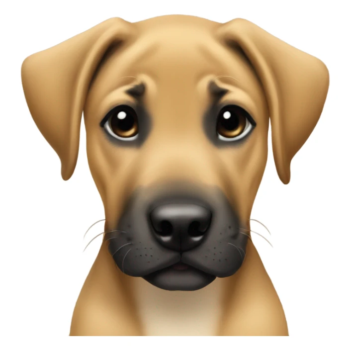 Black mouth cur puppy smiling  sticker