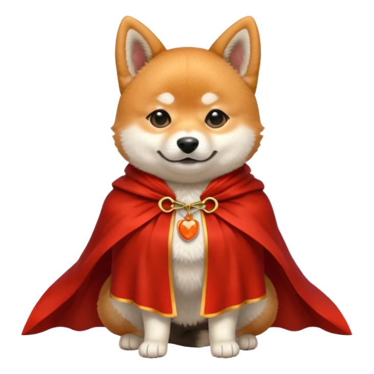 Shiba Dog in demon red collar cloak sticker