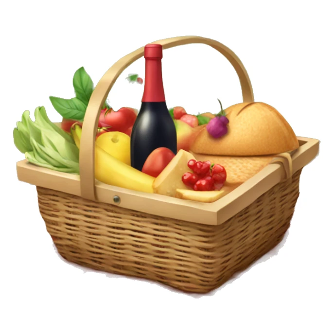  beautiful picnic basket filled with romantic summer foods with a Summer Core  sticker