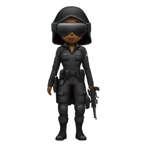 spy ninja black girl sticker