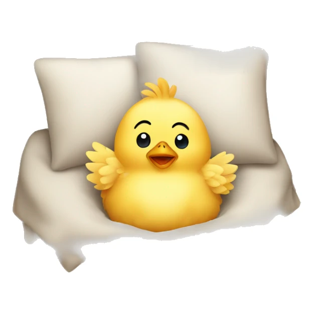 baby chicken laying in a bed sticker