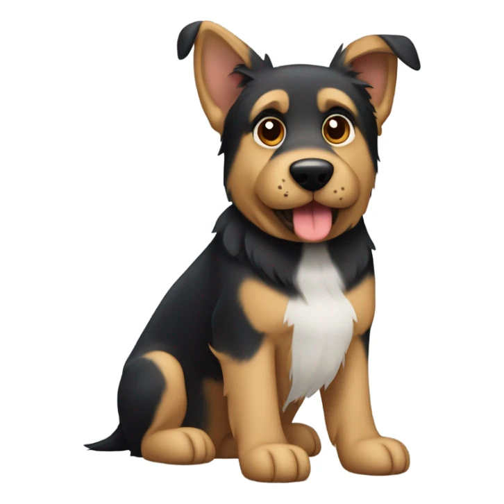 German Shepard and Schnauzer mix dog with uncropped ears sticker