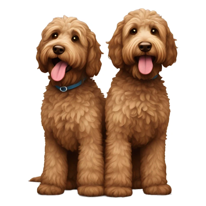 Tan and brown labradoodles standing together sticker