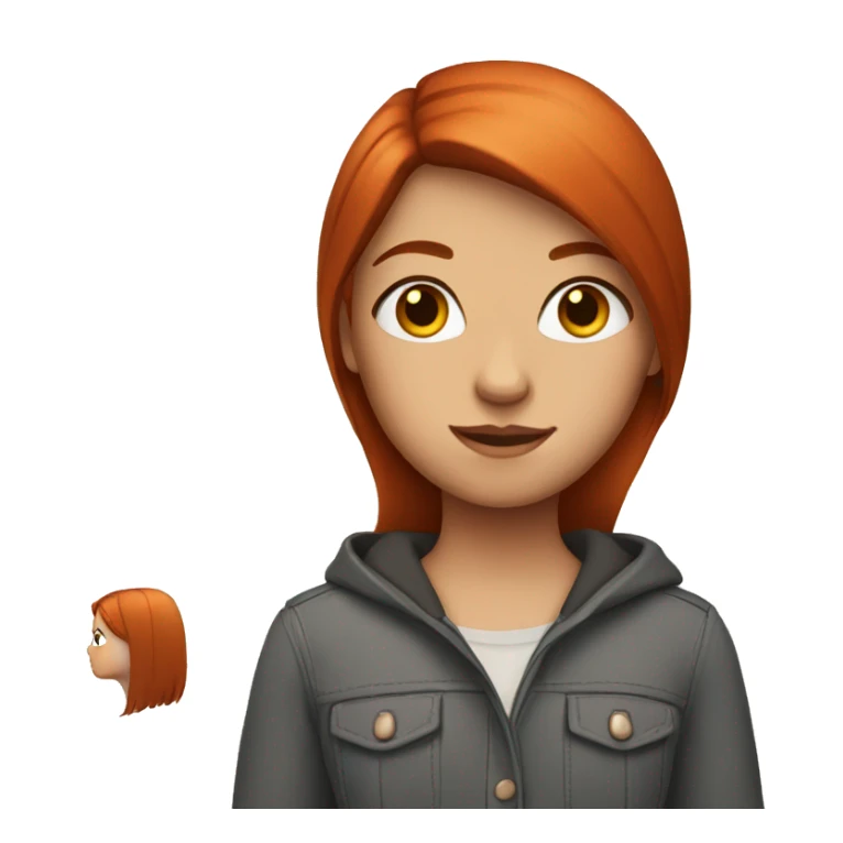 girl with straight red hair and brown eyes  sticker
