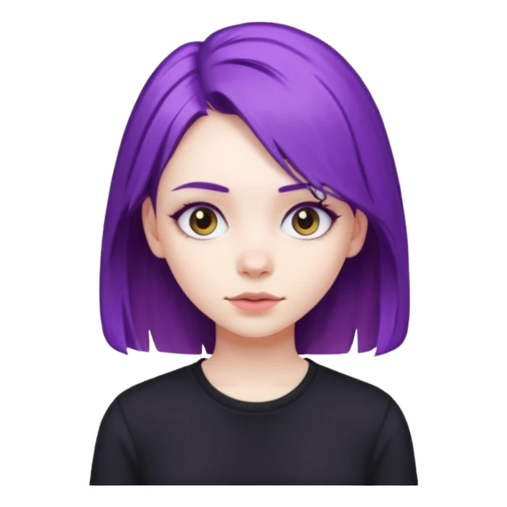 purple haired kid girl sticker