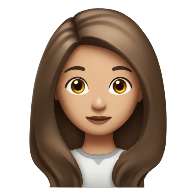 girl with long brown straight hair and long lashes sticker