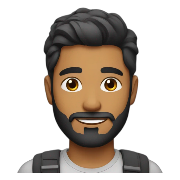 sri lankan 25 year old handsome and stylish guy with a beard and no smile sticker