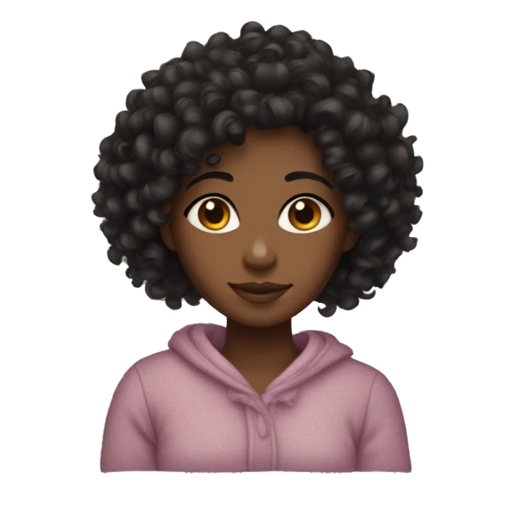 cozy curly black girl  sticker