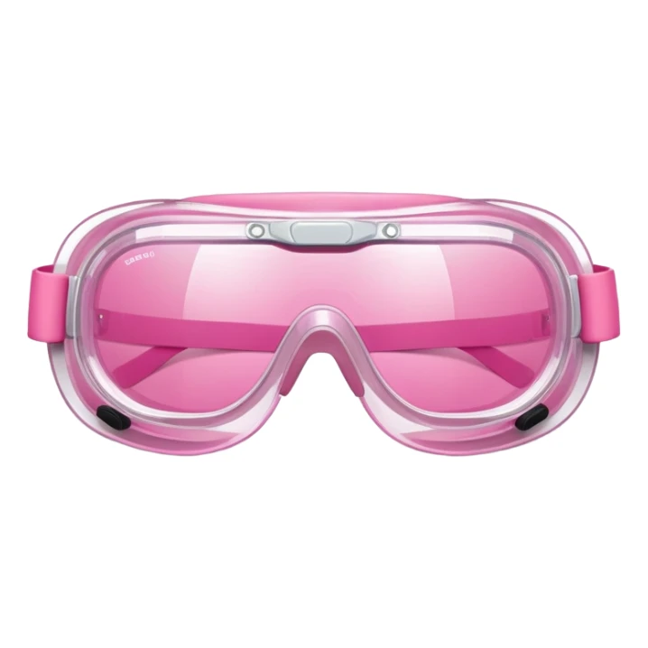 protective goggles with pink polarized lenses, adjustable headband sticker