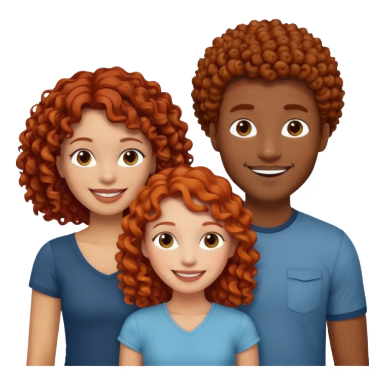 A couple with two black men and one curly redhead girl  sticker