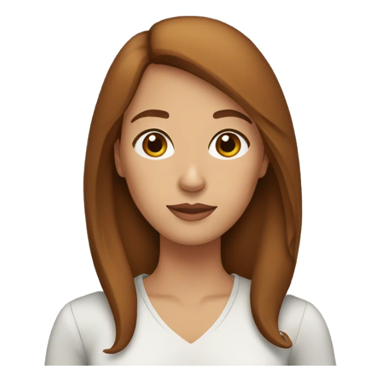 A woman with brown-hair, brown eyes and a beagle sticker