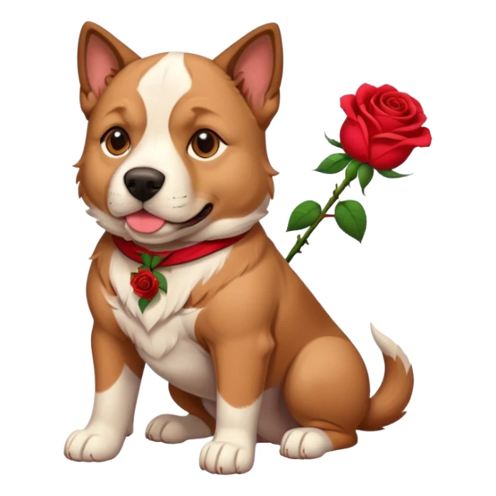 american stafford dog with a rose sticker