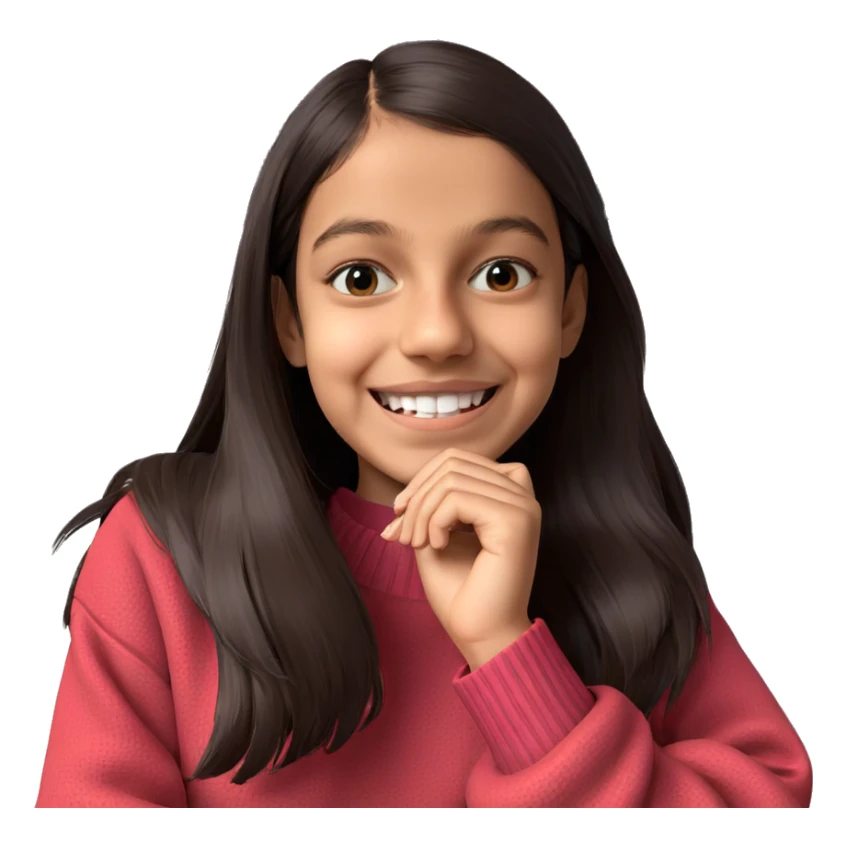 smiling girl in sweater sticker