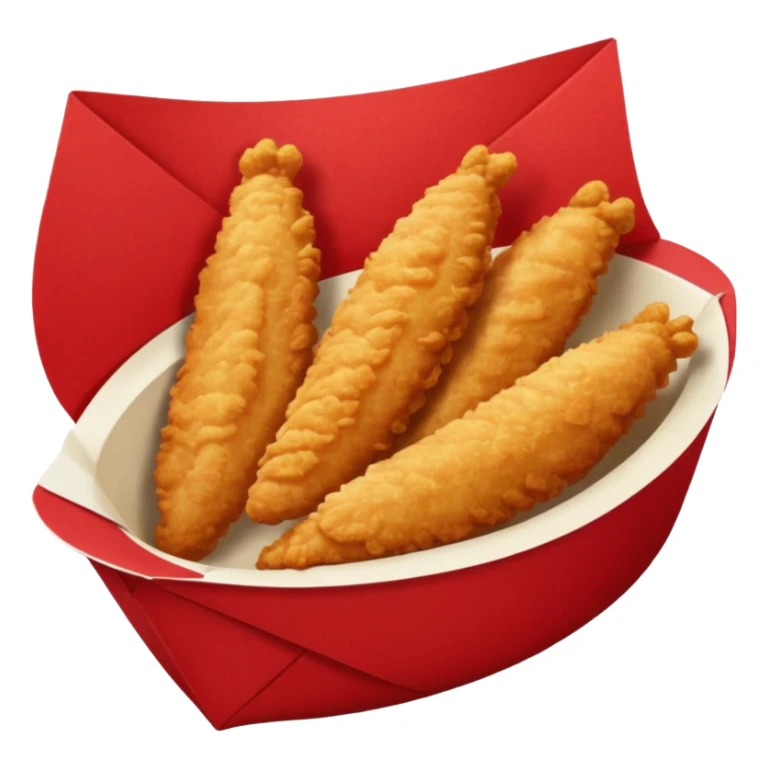 breaded chicken tenders in a red paper food boat  sticker