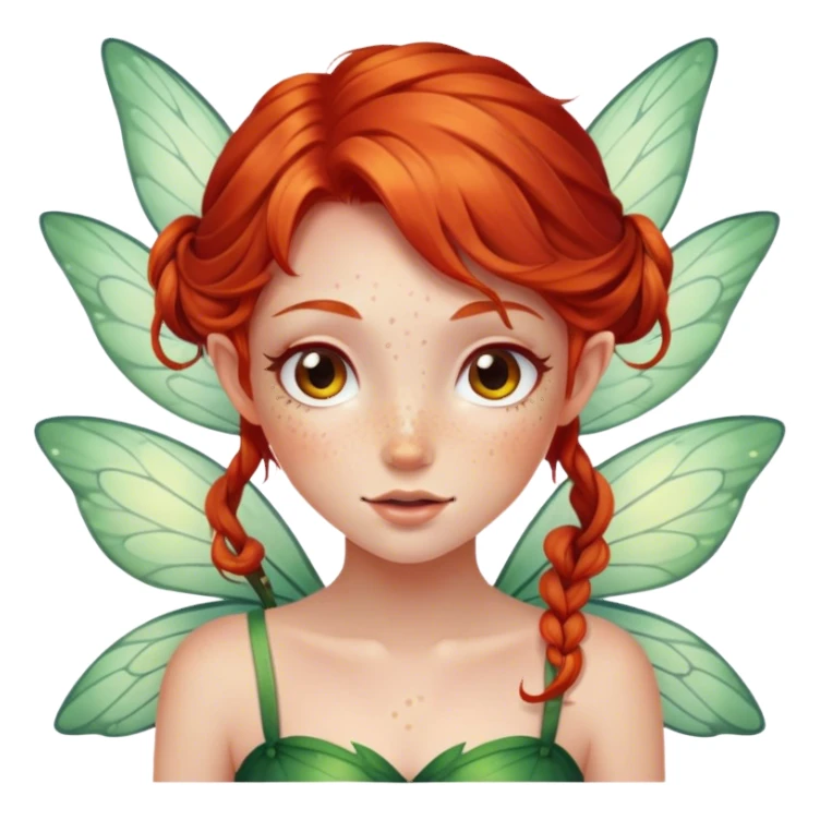 red headed fairy girl with freckles  sticker