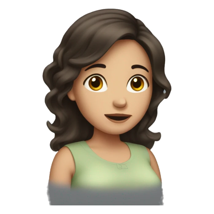 Pregnant brunet girl sticker