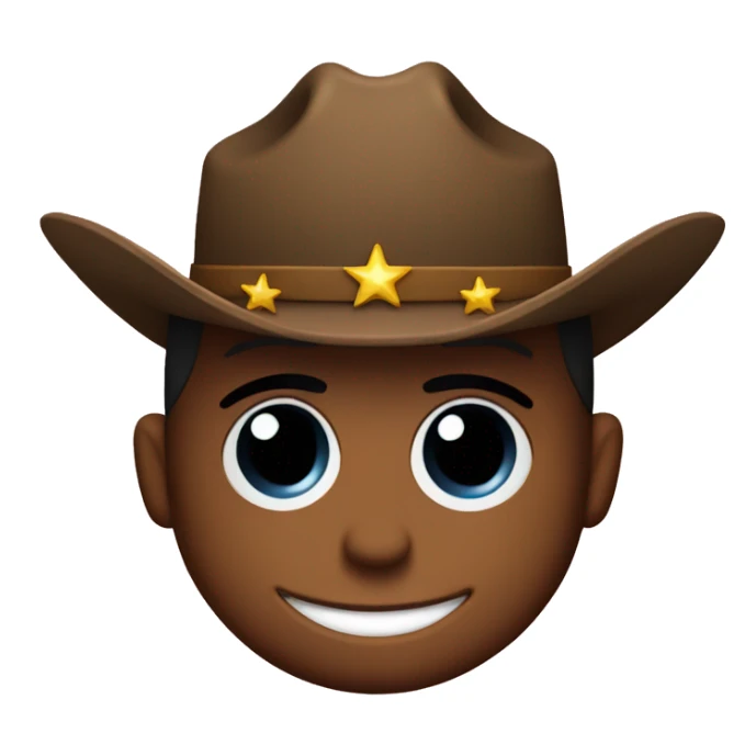Cowboy smileyface with stars in its eyes sticker