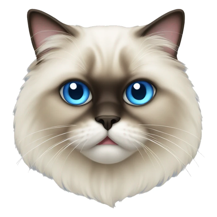Himalayan cat, tongue sticking out mouth, blue eyes sticker