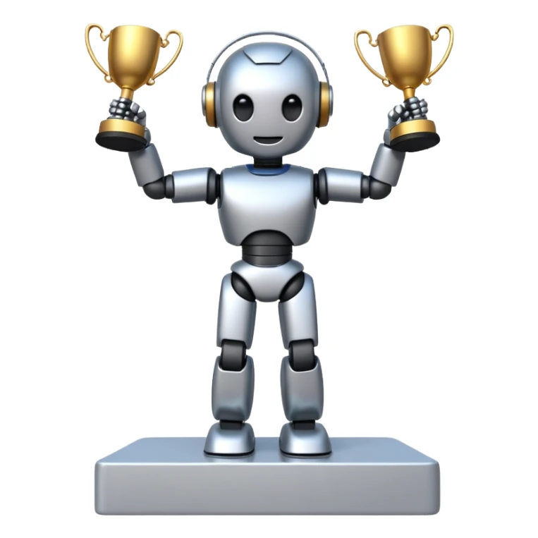 AI robot on a podium, Olympics winner sticker