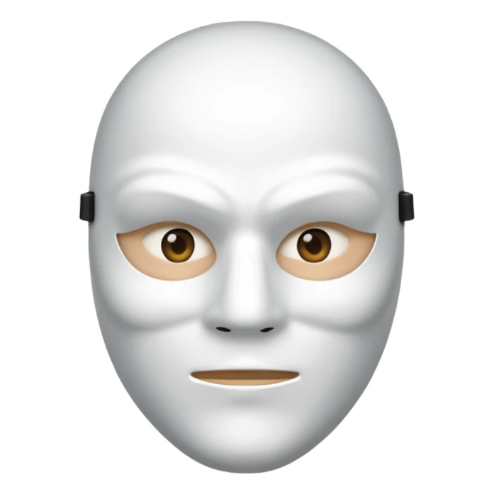 A person with a white mask on their face sticker