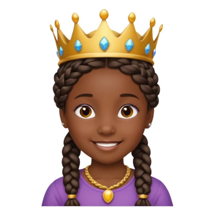 black girl kid with braided crown sticker
