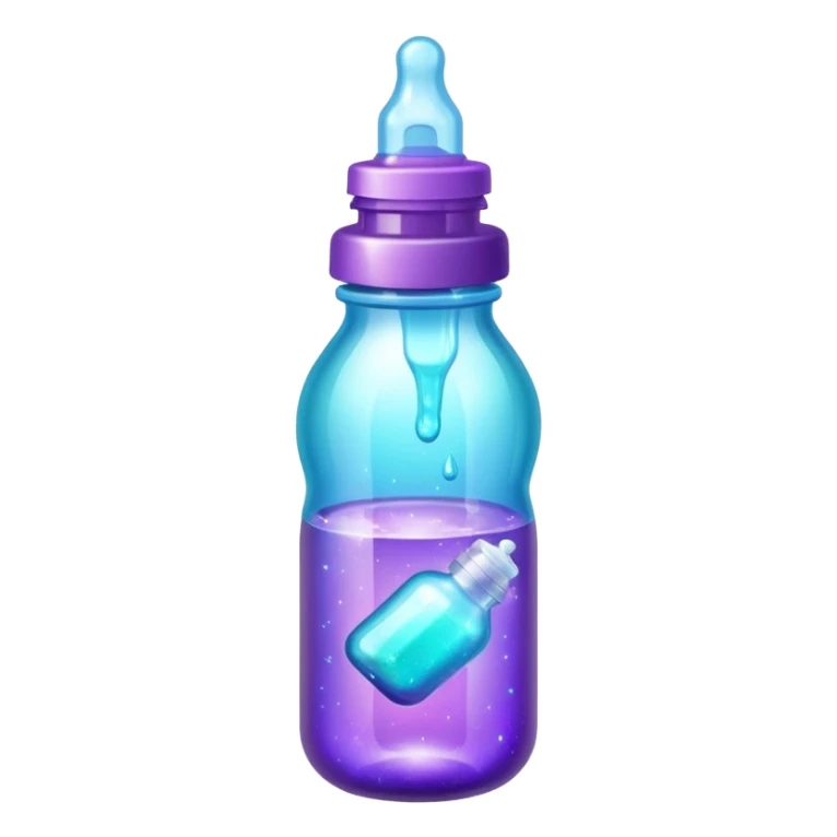 glitter purple and cian feeding bottle sticker