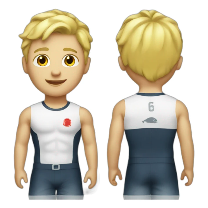 blonde boy in lifeguard tank top  sticker